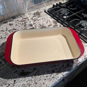 CUISINART Chef's Classic 14" RED Enameled Cast Iron Roasting & Lasagna Pan